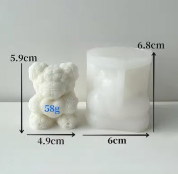 MOLDE SILICONA OSITO ROSAS