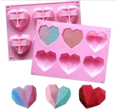 MOLDE SILICONA CORAZON DIAMANTE