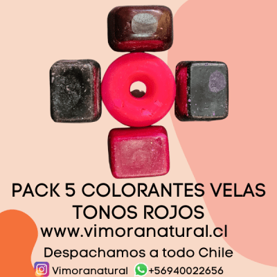 PACK 5 COLORANTES VELAS TONOS ROJOS