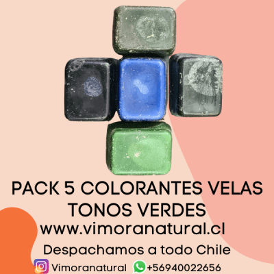 PACK 5 COLORANTES VELAS TONOS VERDES1