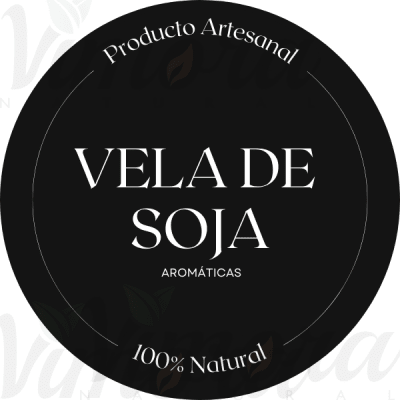 Etiqueta Vela de Soja Negra 5 x 5 cm (6 Unidades)