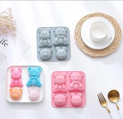 MOLDE SILICONA OSITO - CONEJO