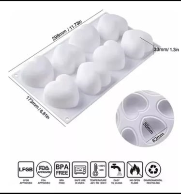 MOLDE SILICONA CORAZONES