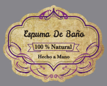 FC1 Etiqueta (X8) 3.5 x 2.7 Espuma de Baño Natural Hecho a Mano
