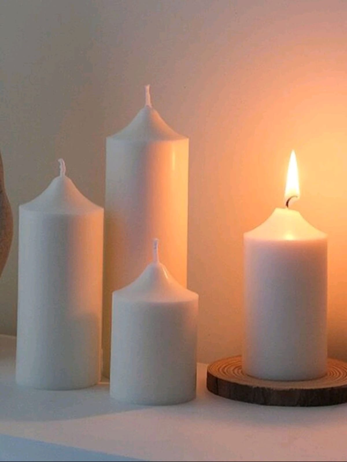 Molde Acrílico De Silicona Para Velas, Cilindro Cónico A Rayas, Grande