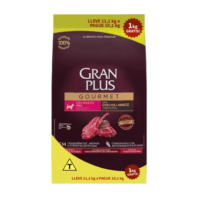 Gran Plus Gourmet perro mini adulto cordero y arroz 11 Kg