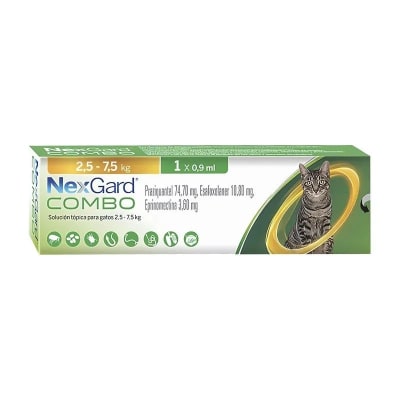 Nexgard combo pipeta para gato de 2.5 hasta 7.5 Kg