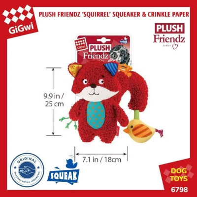 Gigwi Plush Friendz squirrel paper