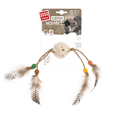 Gigwi Catch scratch rattan/plumas cafe