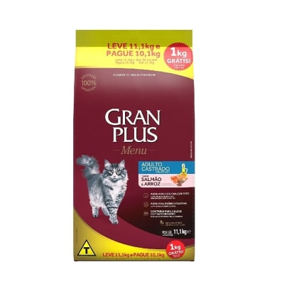 Gran Plus Gato adulto castrado salmón y arroz 11.1 Kg