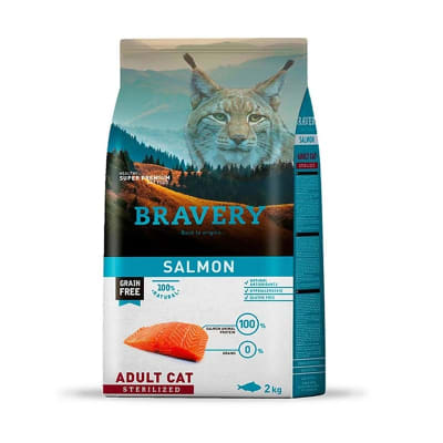 Bravery Cat adulto salmon sterilizado 2 Kg