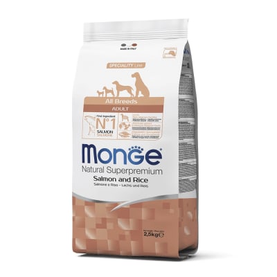 Monge Canine adult salmon y arroz 2.5 Kg
