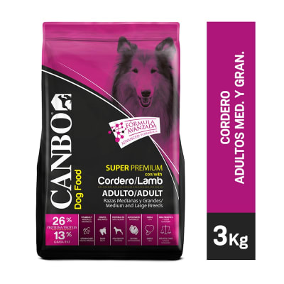 Canbo Super Premiun Adulto Cordero Razas Medianas y Grandes 3 Kg