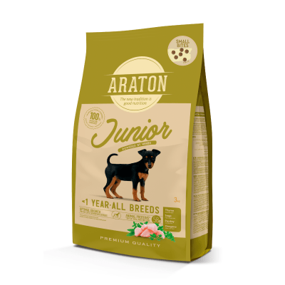 Araton dog Junior Small Bite pollo, pato y pavo 3 Kg