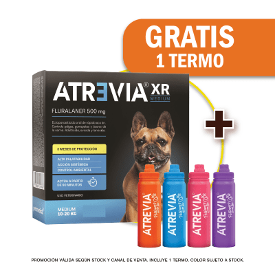 Pack Atrevia antipulgas XR Medium (10 - 20 Kg) x 1 tableta + Termo de Regalo