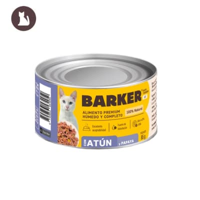 Barker alimento humedo para gato de atun con papaya 85 gr