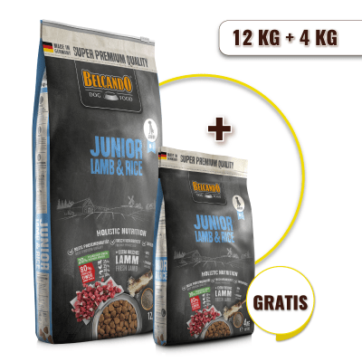 Pack Belcando junior Lamb & Rice 12 Kg + 4 Kg de regalo