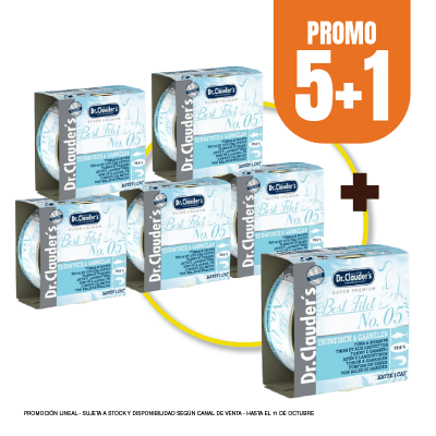Pack Dr Clauders Cat Adult BF No 05 (atun y camaron) 70 gr (5+1)