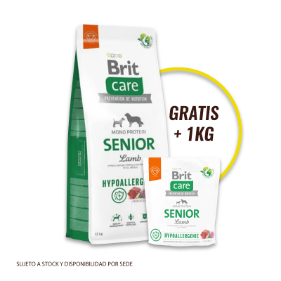 Promo Brit Care Senior Lamb & rice 12 Kg + 1 bolsa de 1 Kg
