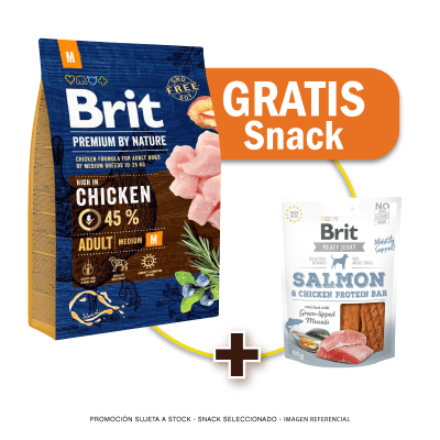Pack Brit Premium By Nature Adult Medium 3 Kg + Snack de Regalo