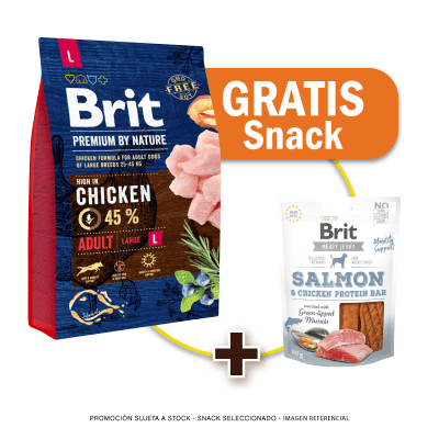 Pack Brit Premium By Nature Adult Large 3 Kg + Snack de Regalo