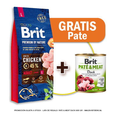 Pack Brit Premium Adult Large 15kg + Brit Pate & Meat Duck 800g