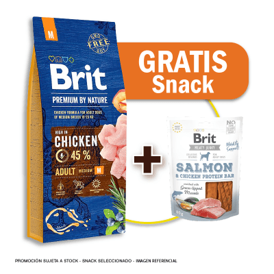 Pack Brit Premium By Nature Adult Medium 15 Kg + Snack de Regalo