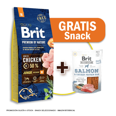 Pack Brit Premium By Nature Junior Medium 15 Kg + Snack de Regalo