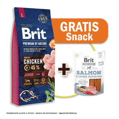 Pack Brit Premium By Nature Junior Large 15 Kg + Snack de Regalo