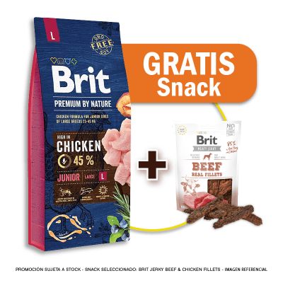 Pack Brit Premium By Nature Junior Large 15 Kg + Snack de Regalo