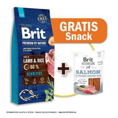 Pack Brit Premium By Nature Sensitive Lamb 15 Kg + Snack de Regalo