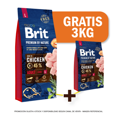 Pack Brit Premium By Nature Adult Large 15kg + 3 kilos de regalo