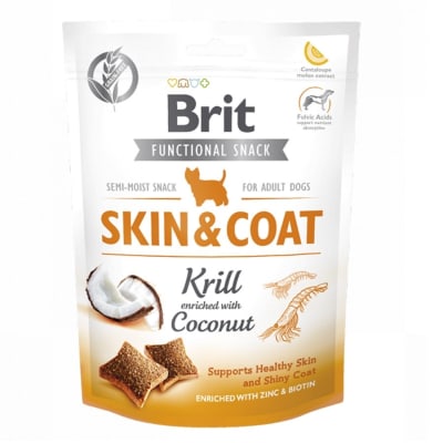 Brit Care Functional Snack Skin & Coat Krill Coconut 150 gr