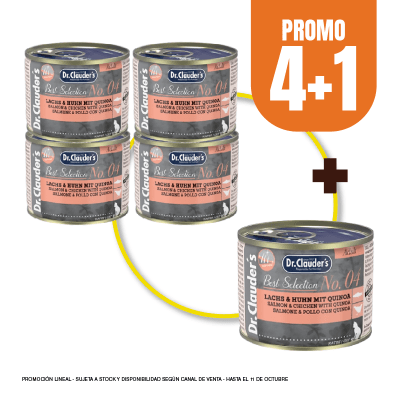 Pack Dr Clauders Cat Adult BS No 04 (salmon y pollo con quinua) 200 gr (4+1)