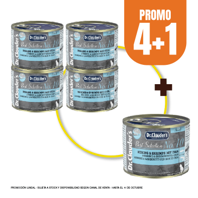 Pack Dr Clauders Cat Adult BS No 10 (arenque y gambas con chia) 200 gr (4+1)
