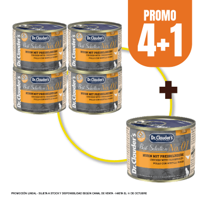 Pack Dr Clauders Cat BS No 01(pollo con arandanos) 200 gr (4+1)