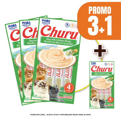 Pack Snacks Churu de atún y pollo (4 unidades) (3+1)
