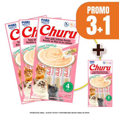 Pack Snacks Churu de atún y salmón (4 unidades) (3+1)