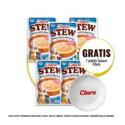 Pack Churu Stew chicken with scallop 40 gr (5un) + Platito Sopero de regalo