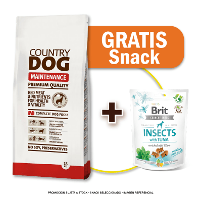 Pack Country dog mantenimiento 15 kg + Snack Brit Insects GRATIS