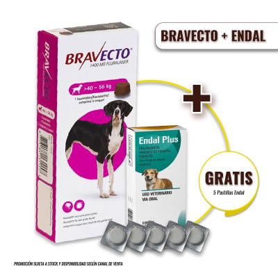 Bravecto (40 - 56 ) Kg + 5 pastillas Endal