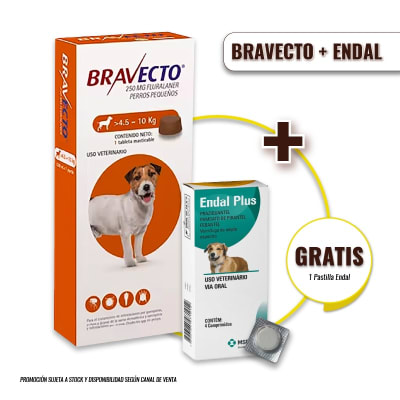 Bravecto (4.5 -10 ) Kg Kg + 1 pastilla Endal