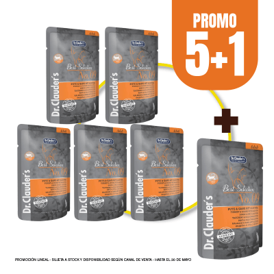 Pack Dr Clauders Cat Adult BS No 09 (pavo y ganso con aloe) 85 gr (5+1)