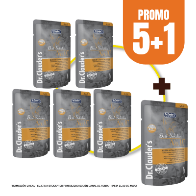 Pack Dr Clauders Cat BS No 07 (pollo y faisan con albaricoque) 85 gr (5+1)