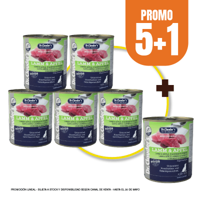 Pack Dr Clauders dog Lamm & Apfel (cordero y manzana) 800 gr (5+1)