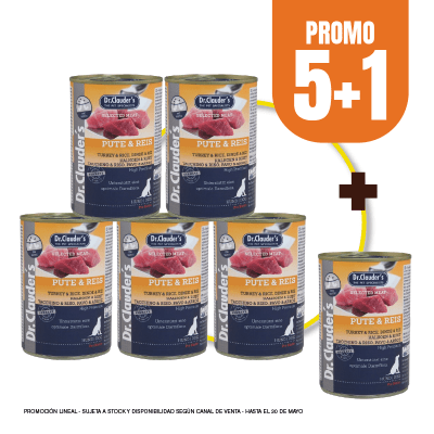 Dr Clauders dog pute & reis (pavita y arroz) 400 gr (5+1)