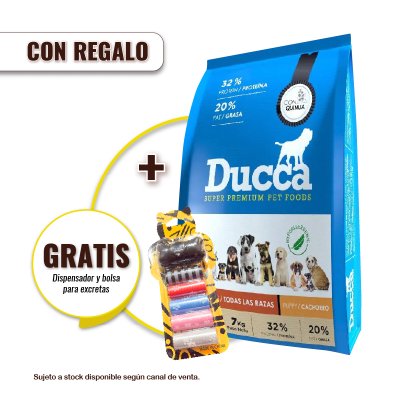 Pack Ducca Cachorro 7 kg + Dispensador y Bolsas para Excretas Gratis