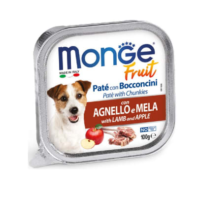 Monge Canine fruit cordero y manzana alutray 100 gr