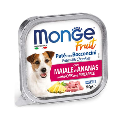 Monge Canine fruit cerdo y piña alutray 100 gr