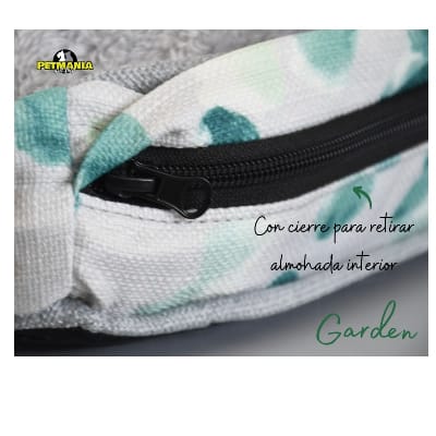 Petmania cama garden trazos verdes talla M